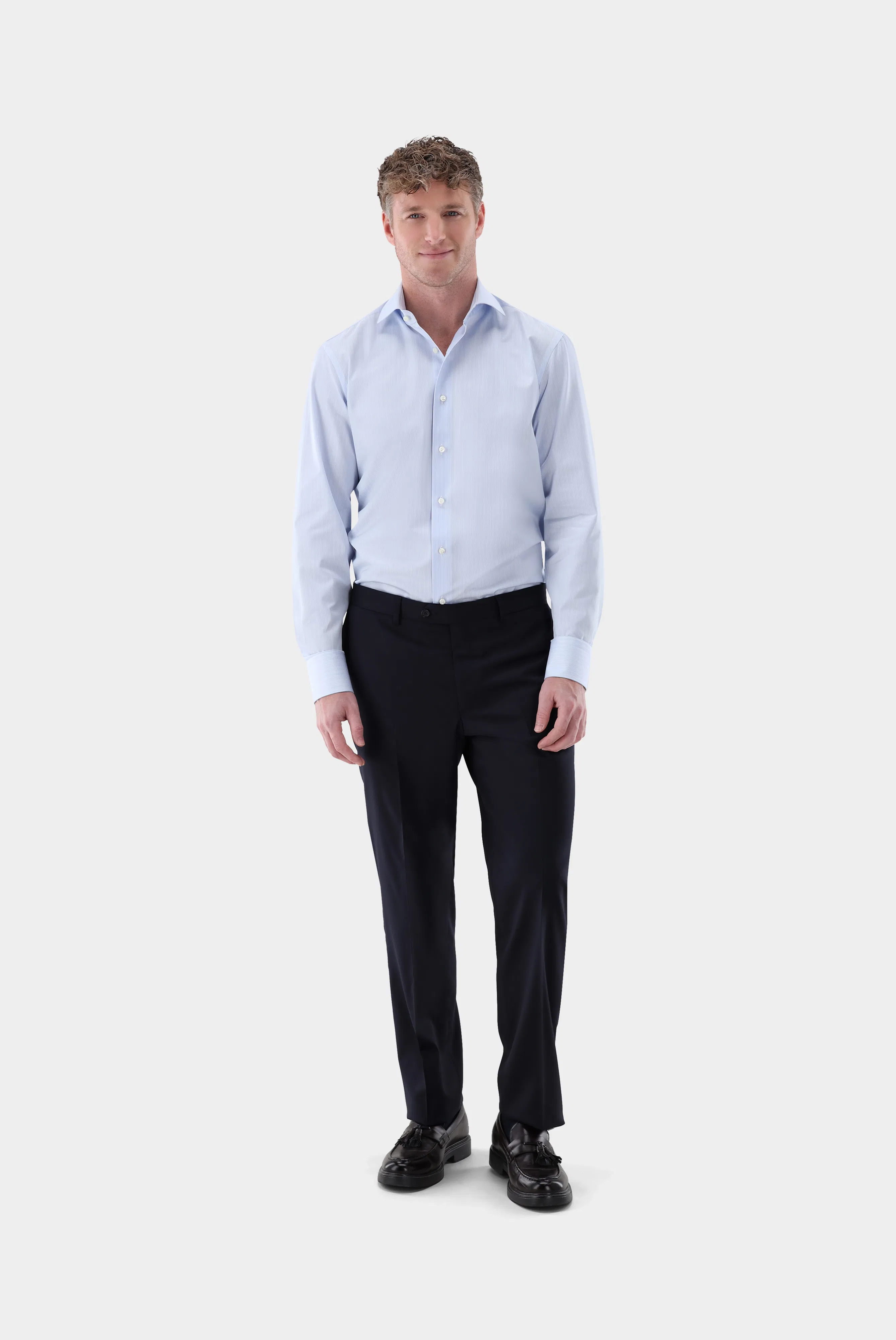 Tonal-Gestreiftes Hemd Slim Fit günstig online kaufen