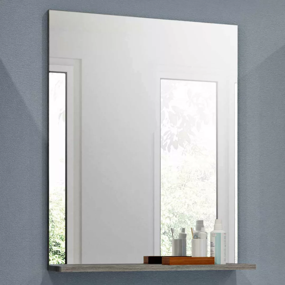 Badspiegel für die Wandmontage Ablage Holzoptik Rauchgrau günstig online kaufen