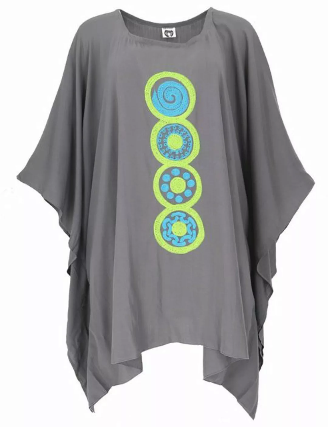 Guru-Shop Longbluse Besticktes Hippie Ponchokleid, Minikleid.. alternative günstig online kaufen