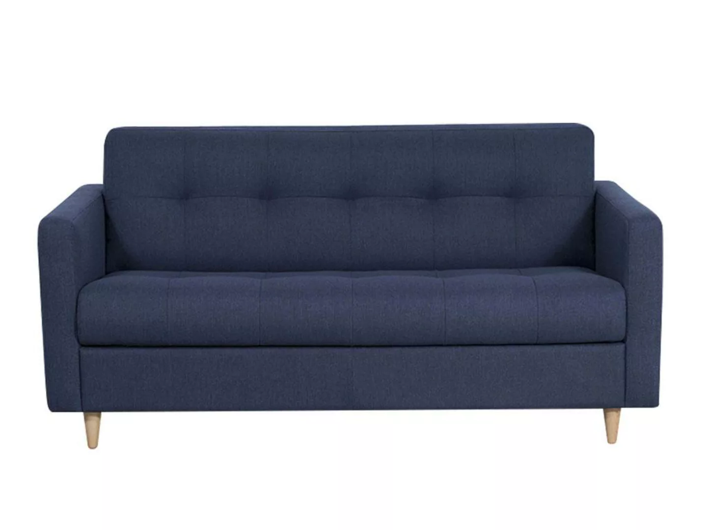 Schlafsofa mit Matratze 3-Sitzer - Stoff - Blau - GANOA günstig online kaufen