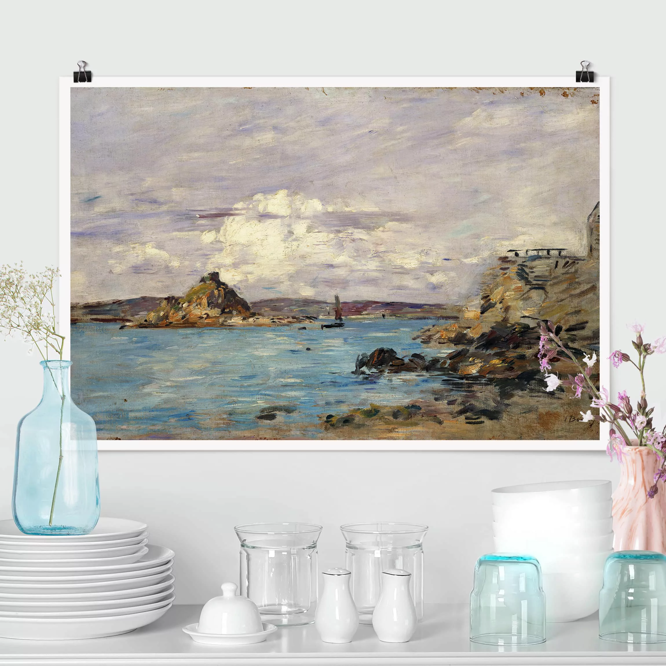 Poster Kunstdruck - Querformat Eugène Boudin - Douarnenez Die Bucht günstig online kaufen