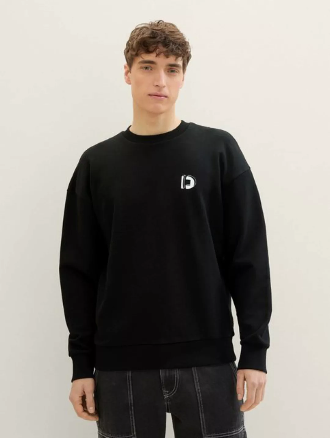 TOM TAILOR Denim Hoodie Relaxed Sweatshirt mit Logo Print günstig online kaufen