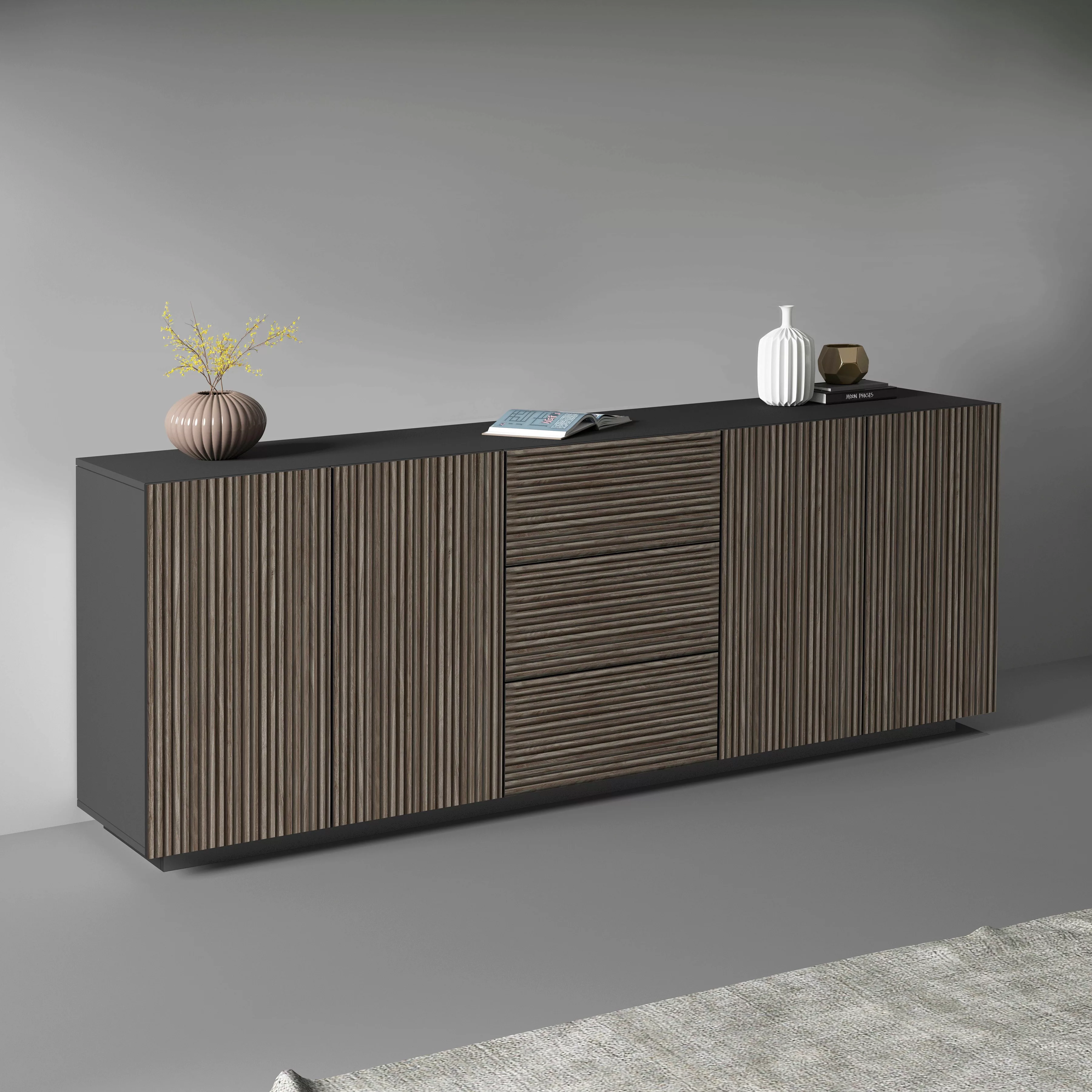 INOSIGN Sideboard "Vega Sideboard,Kommode,220 cm", mit 4 Türen und 3 Schubl günstig online kaufen