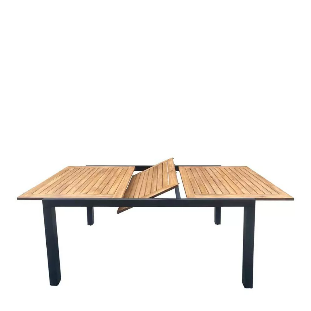 Garten Tisch aus Akazie Massivholz und Aluminium einer Einlegeplatte günstig online kaufen
