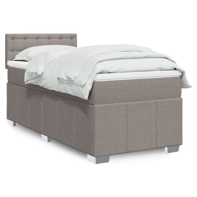 vidaXL Boxspringbett, Boxspringbett mit Matratze Taupe 90x200 cm Stoff günstig online kaufen