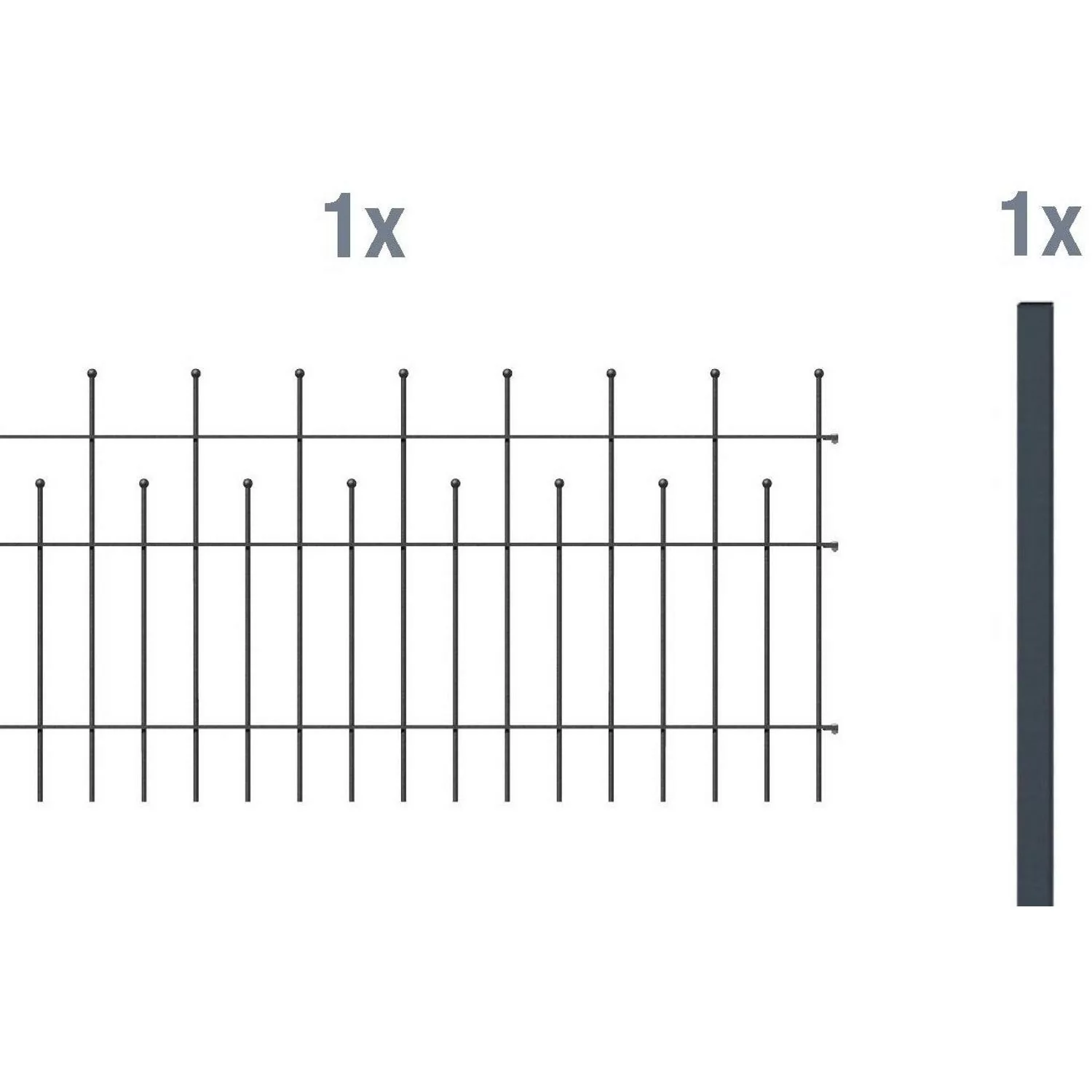 Metallzaun Anbau-Set Madrid Anthrazit z. Einbetonieren 50 cm x 200 cm günstig online kaufen
