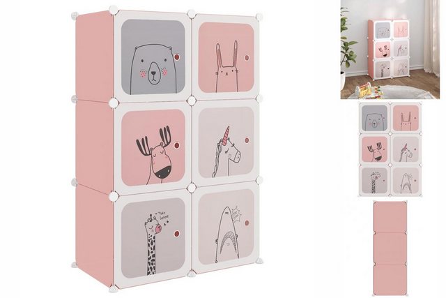 vidaXL Mehrzweckschrank Kinderschrank Modular mit 6 Würfeln Rosa Kunststoff günstig online kaufen
