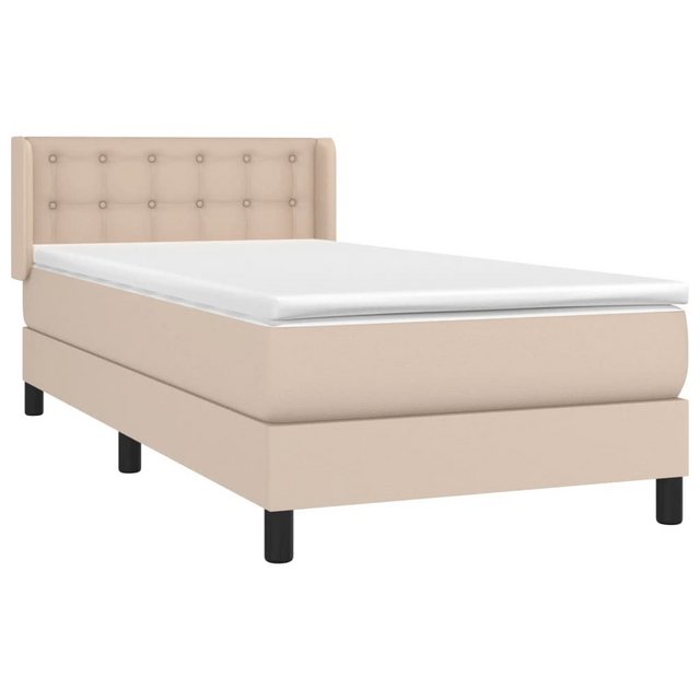 vidaXL Bett Boxspringbett mit Matratze Cappuccino-Braun 80x200cm Kunstleder günstig online kaufen