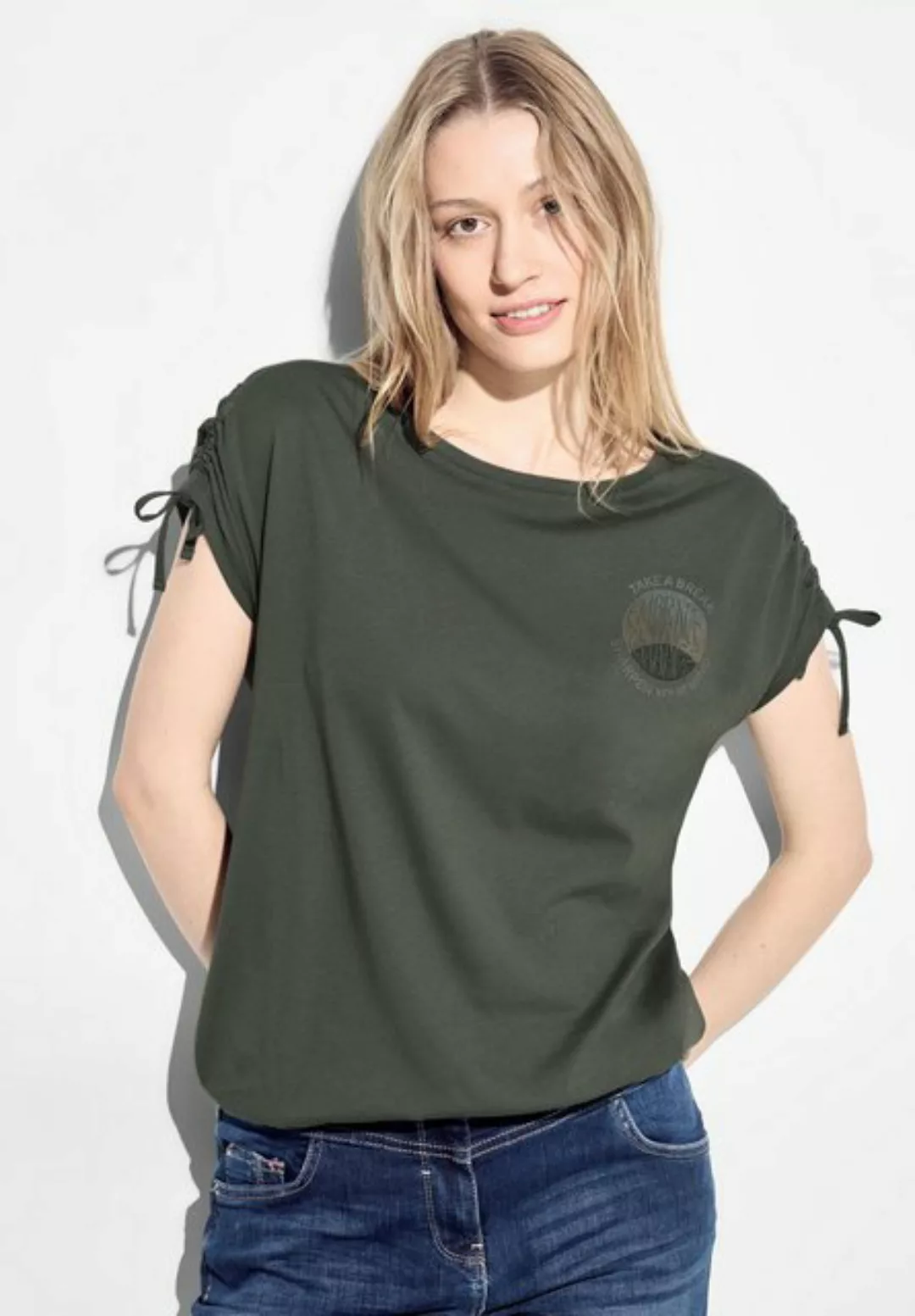 Cecil T-Shirt mit Raffung günstig online kaufen