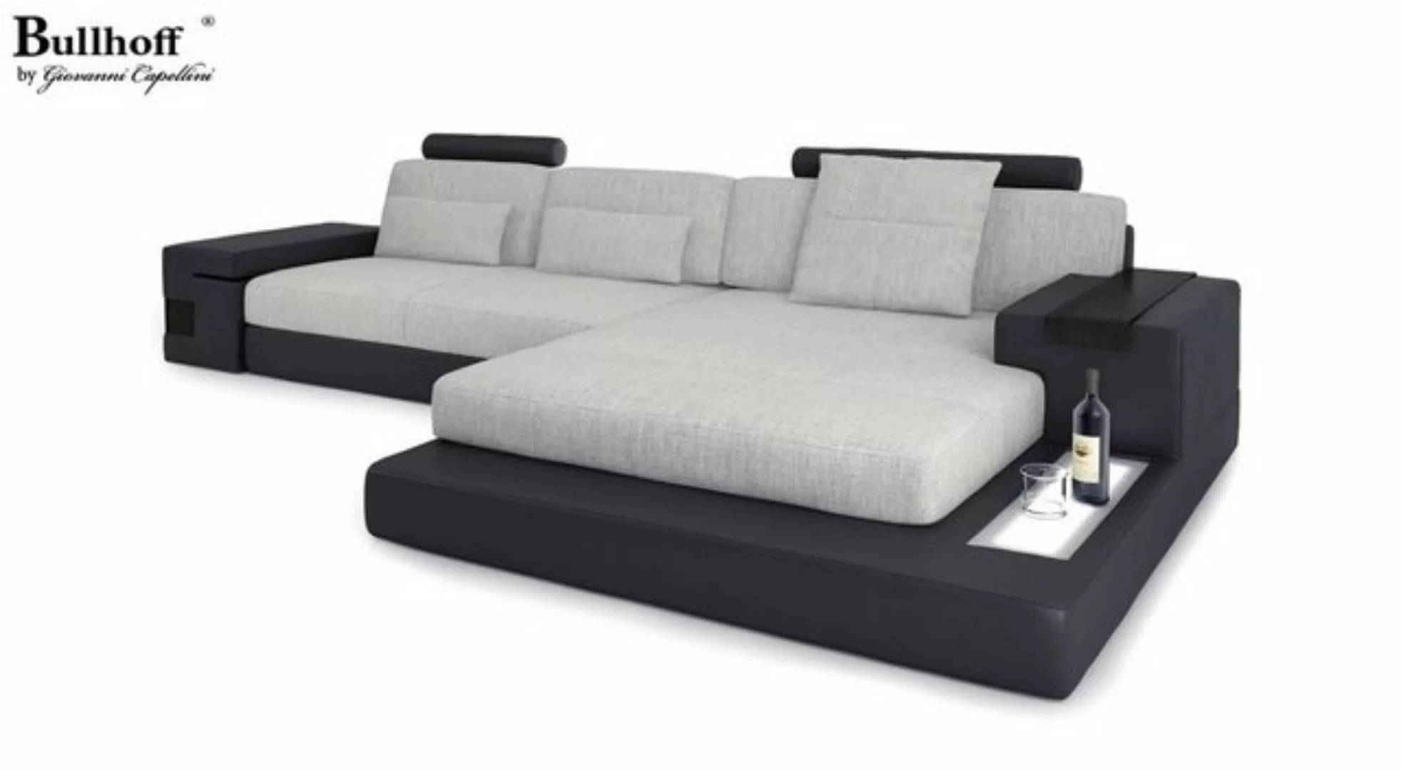 BULLHOFF Ecksofa Wohnlandschaft Ecksofa Leder/Stoff Designsofa L-Form Eckco günstig online kaufen