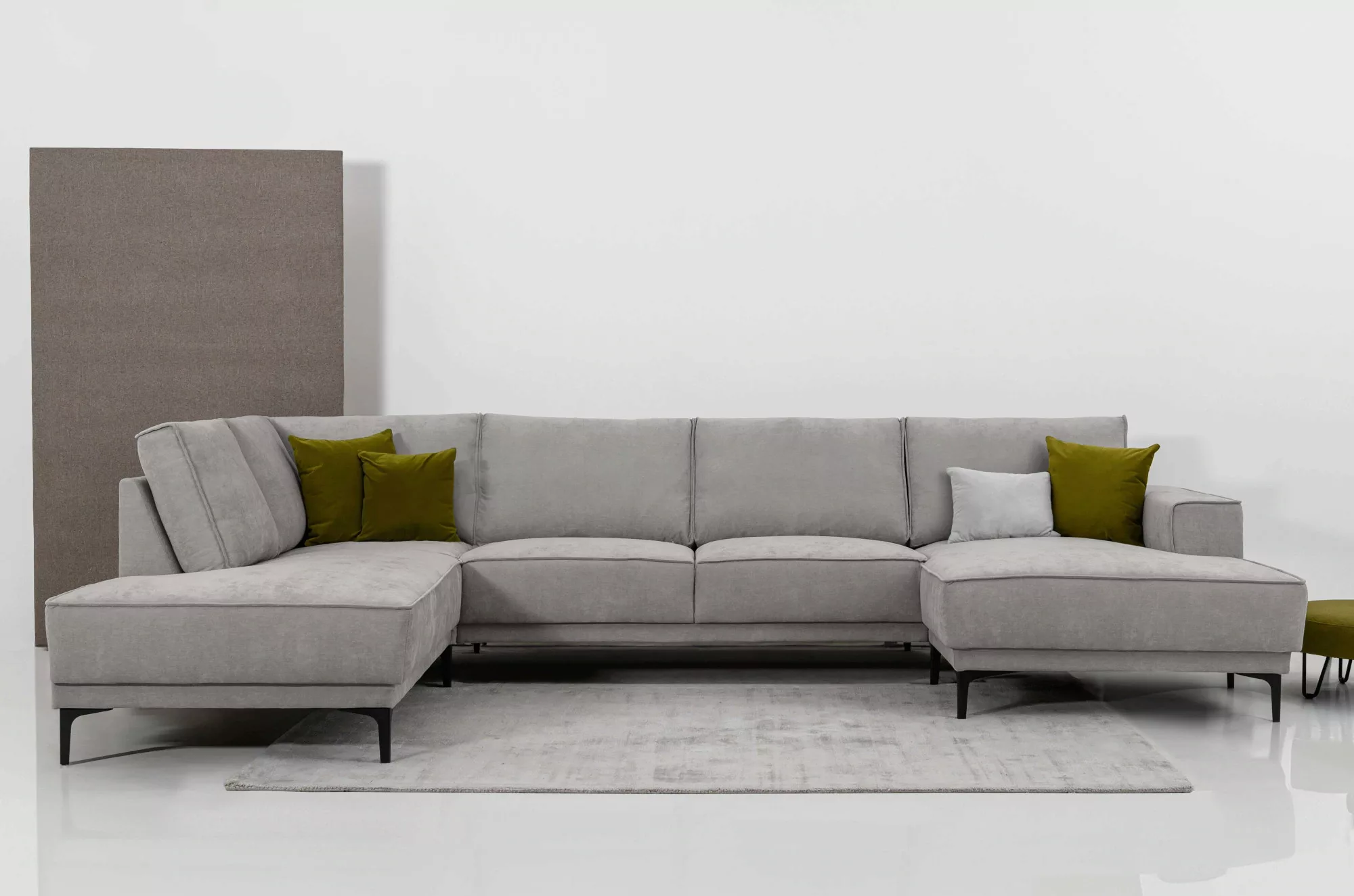 Places of Style Wohnlandschaft "XXL Sofa Oland, Struktur, Flachgewebe, Luxu günstig online kaufen