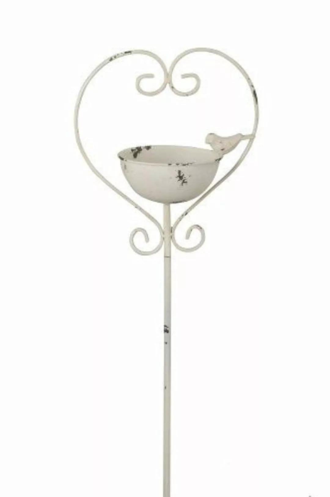 finehomegarden Gartenstecker Vogel Futterplatz Herz/Vogel Metall günstig online kaufen