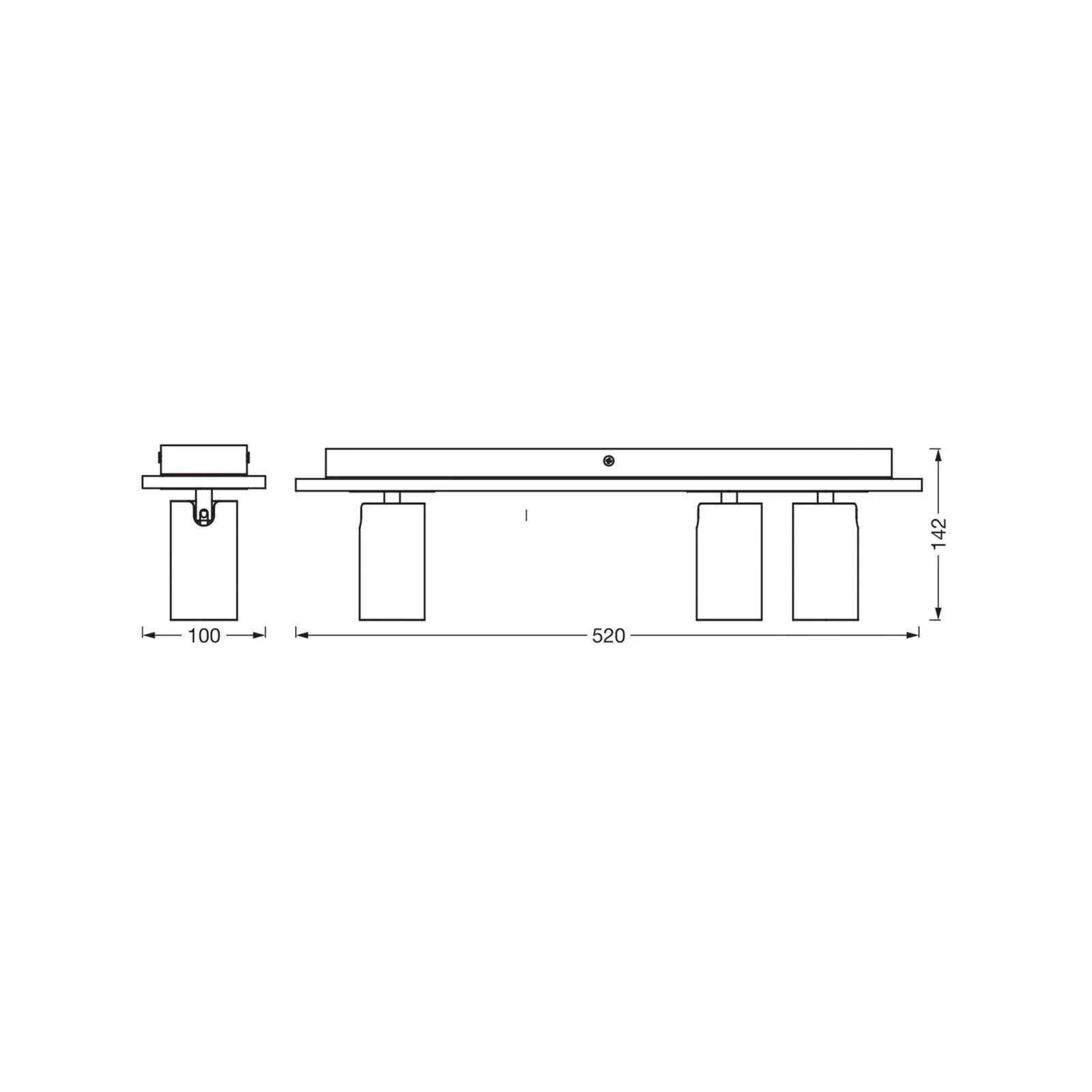 OSRAM Deckenstrahler MERCURY schwarz 3-Spot GU10-LED 927 dim günstig online kaufen