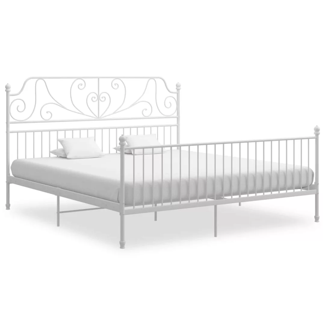 Bettgestell Weiß Metall 180x200 Cm günstig online kaufen