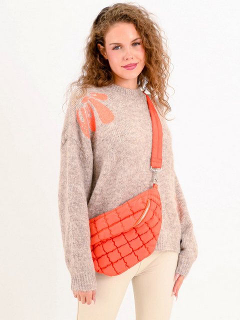 MODAFEIN Strickpullover Blume Braun Melange günstig online kaufen