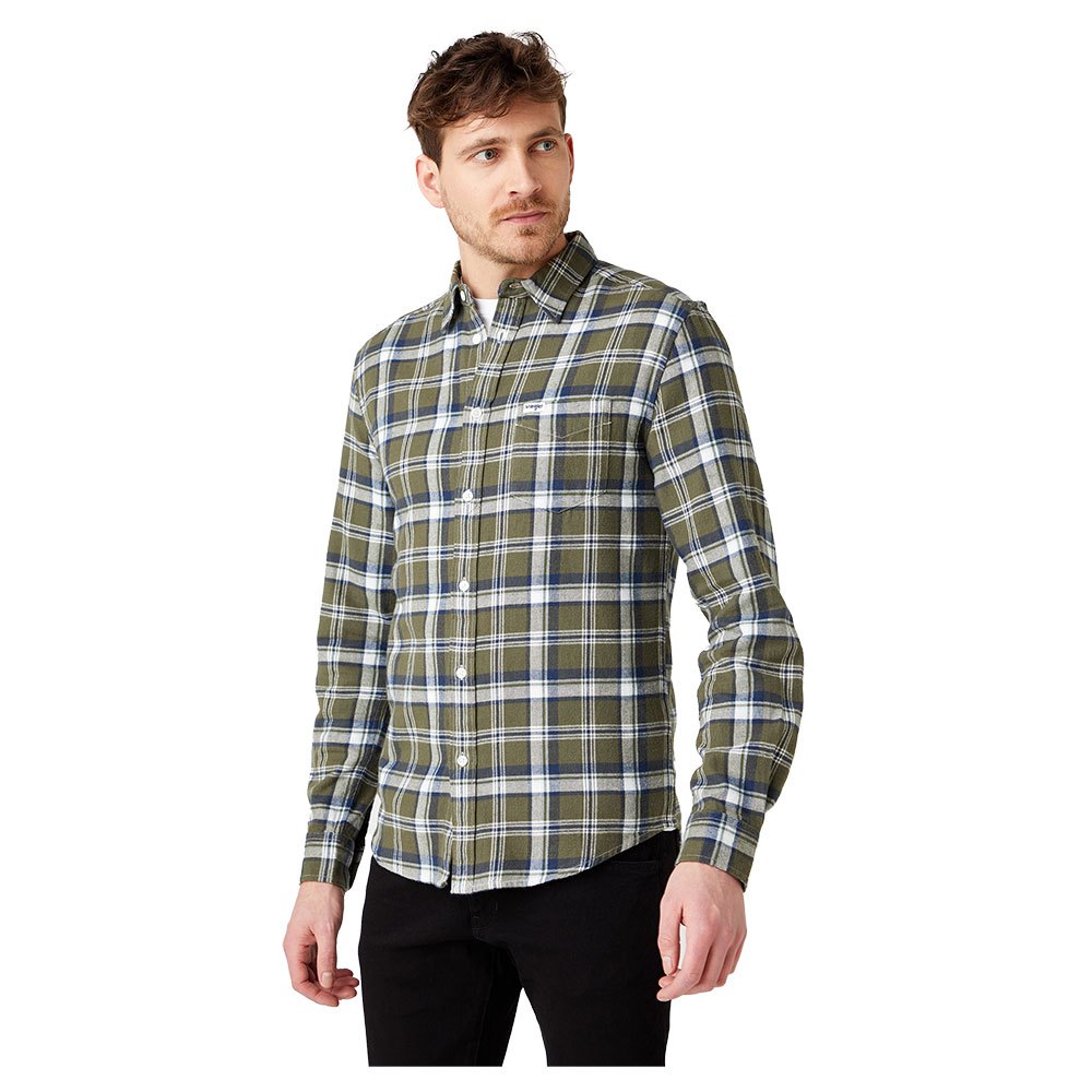 Wrangler 1 Pocket Langarm-shirt M Ivy Green günstig online kaufen