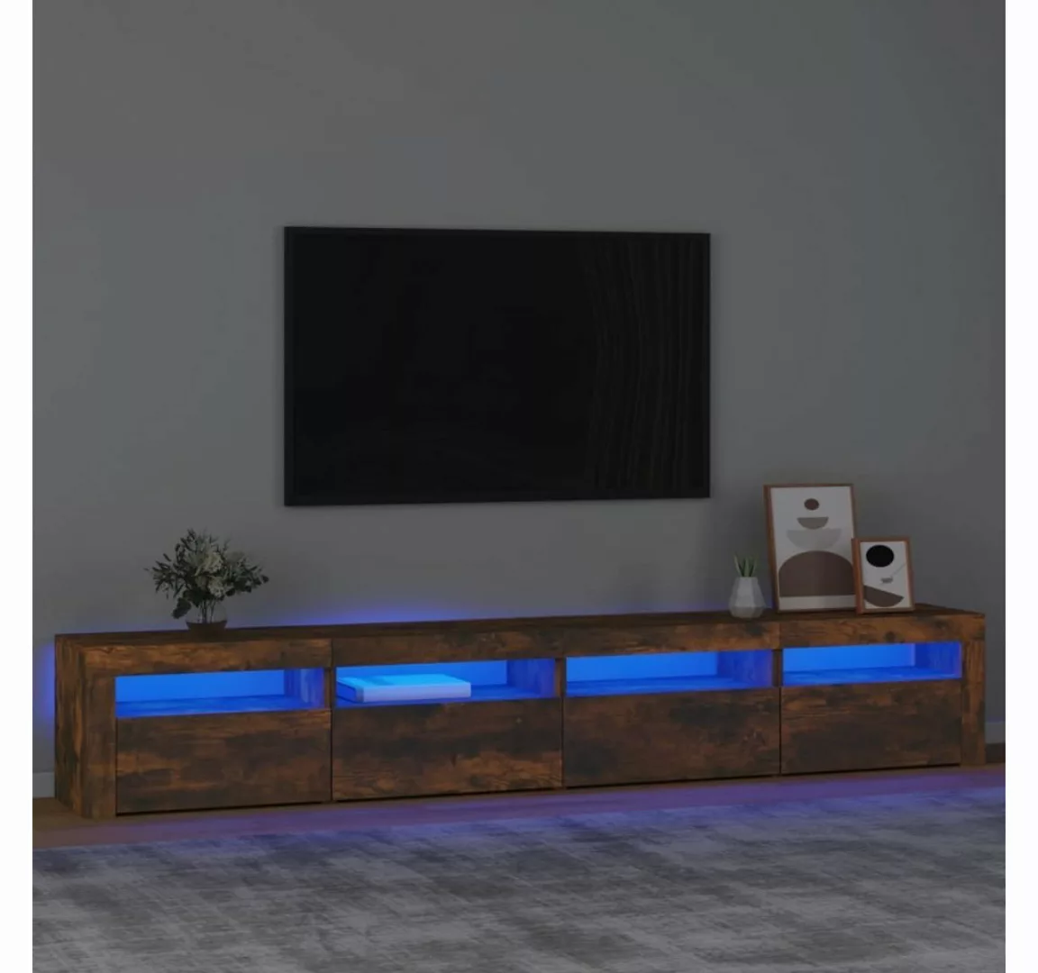 vidaXL TV-Schrank TV-Schrank mit LED-Leuchten Räuchereiche 240x35x40 cm (1- günstig online kaufen