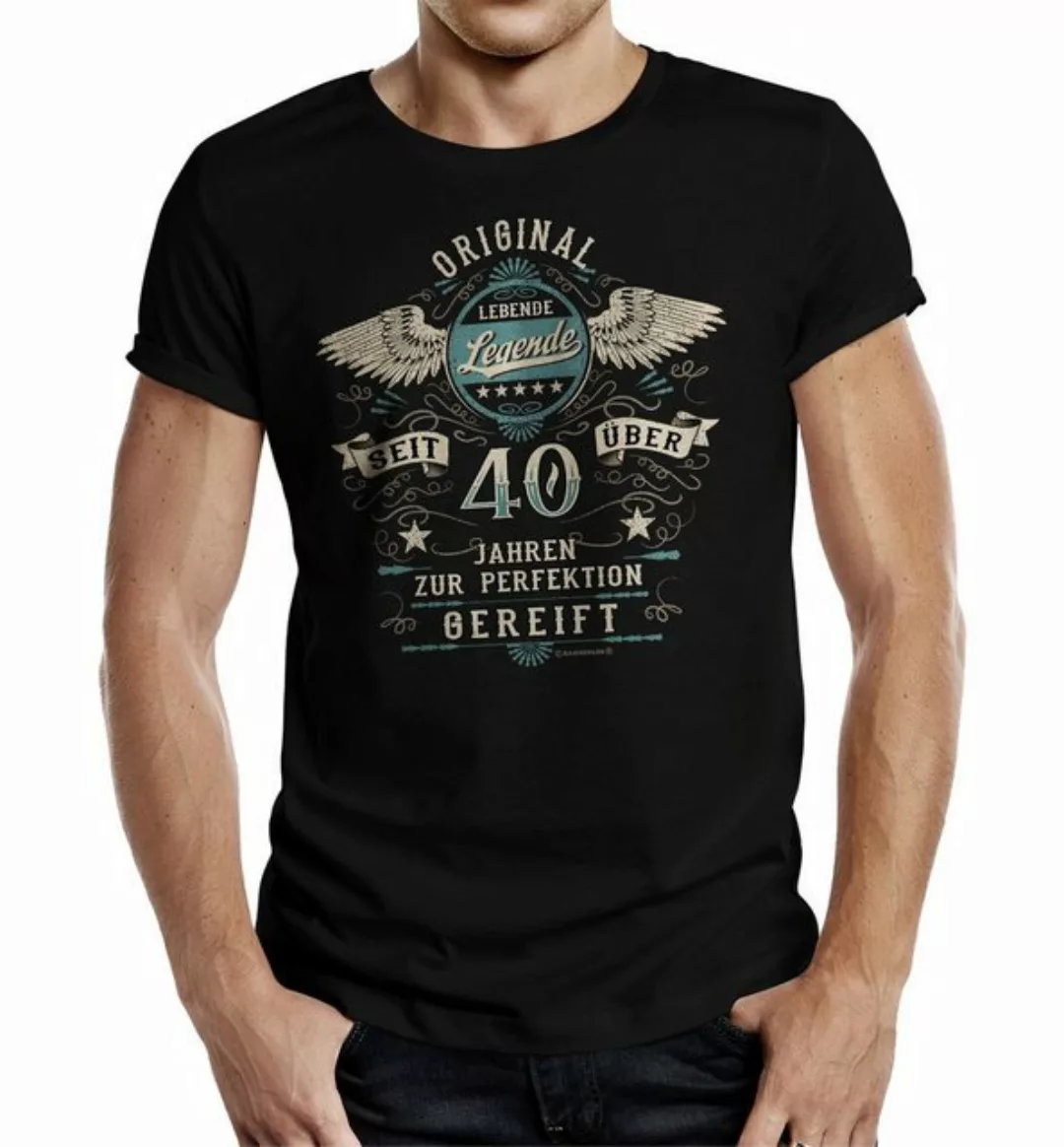 RAHMENLOS® T-Shirt als Geschenk zum 40. Geburtstag - Lebende Legende zur Pe günstig online kaufen
