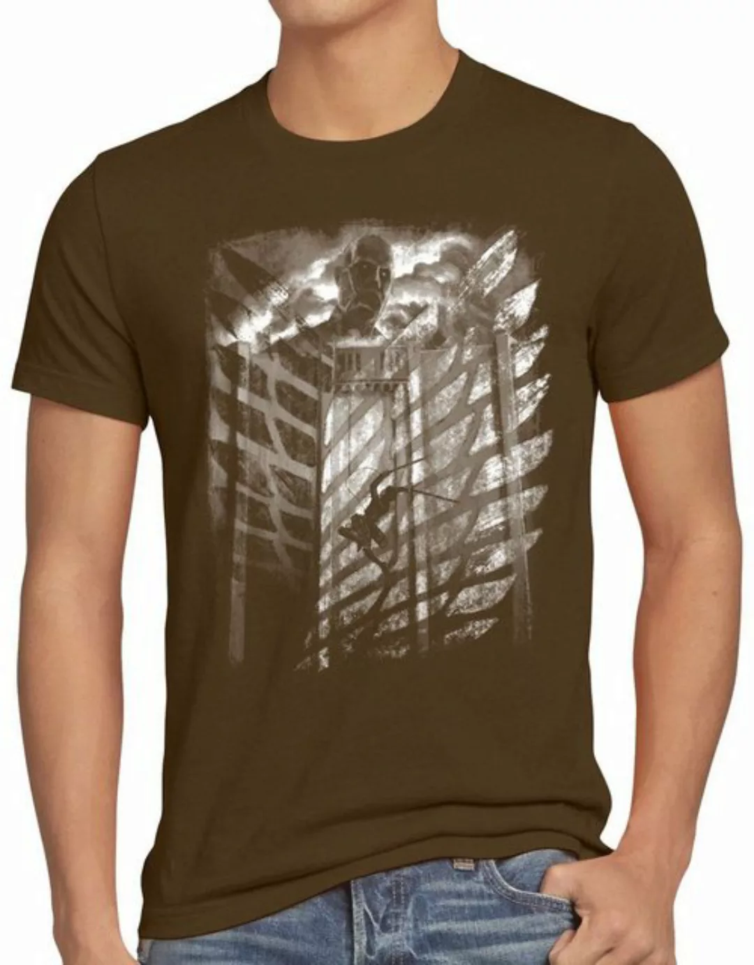 style3 T-Shirt Jaeger Flying AoT Titan on Attack günstig online kaufen