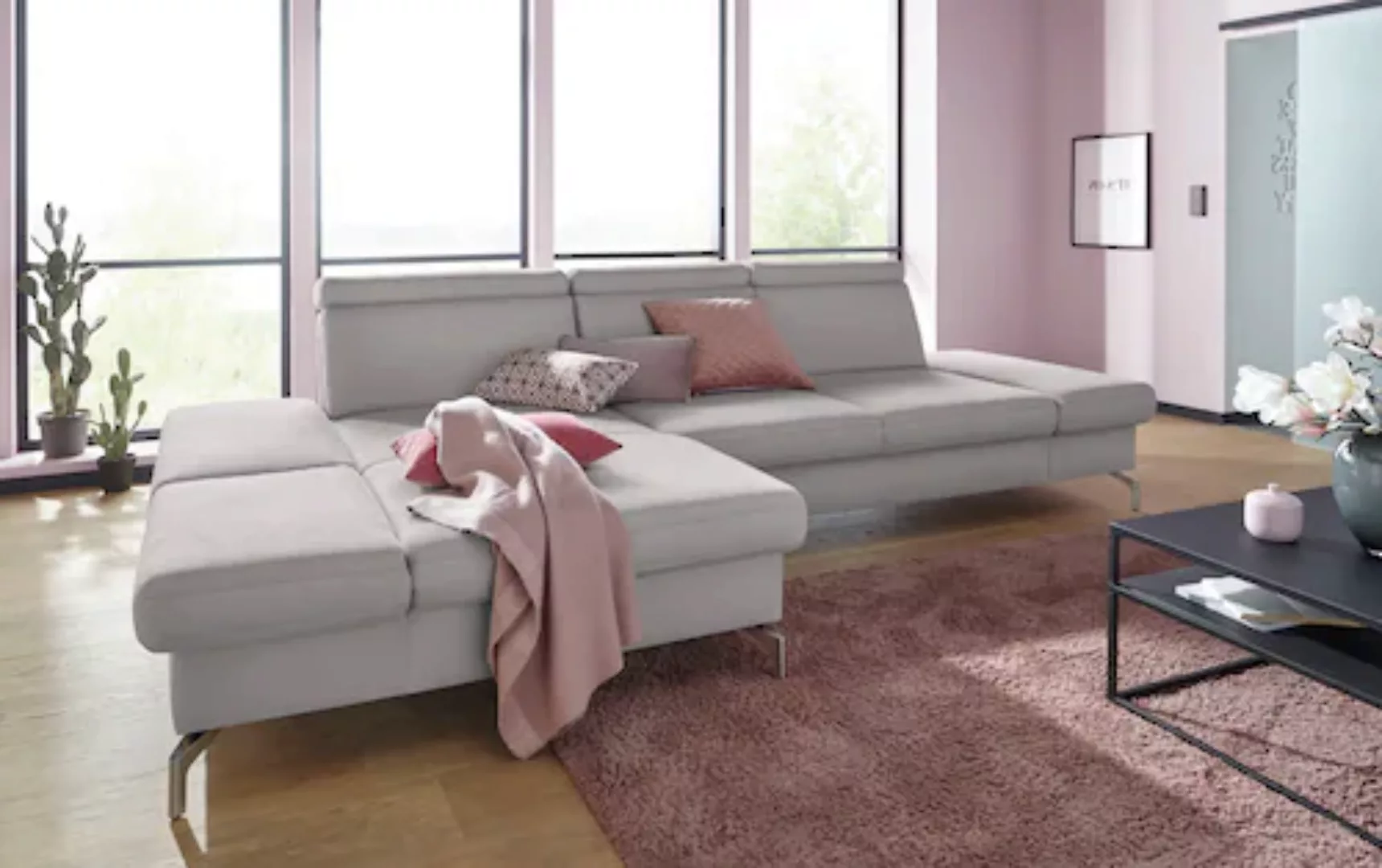 sit&more Ecksofa »Brisbane L-Form«, Fußhöhe 15 cm, inklusive Sitztiefen-, A günstig online kaufen