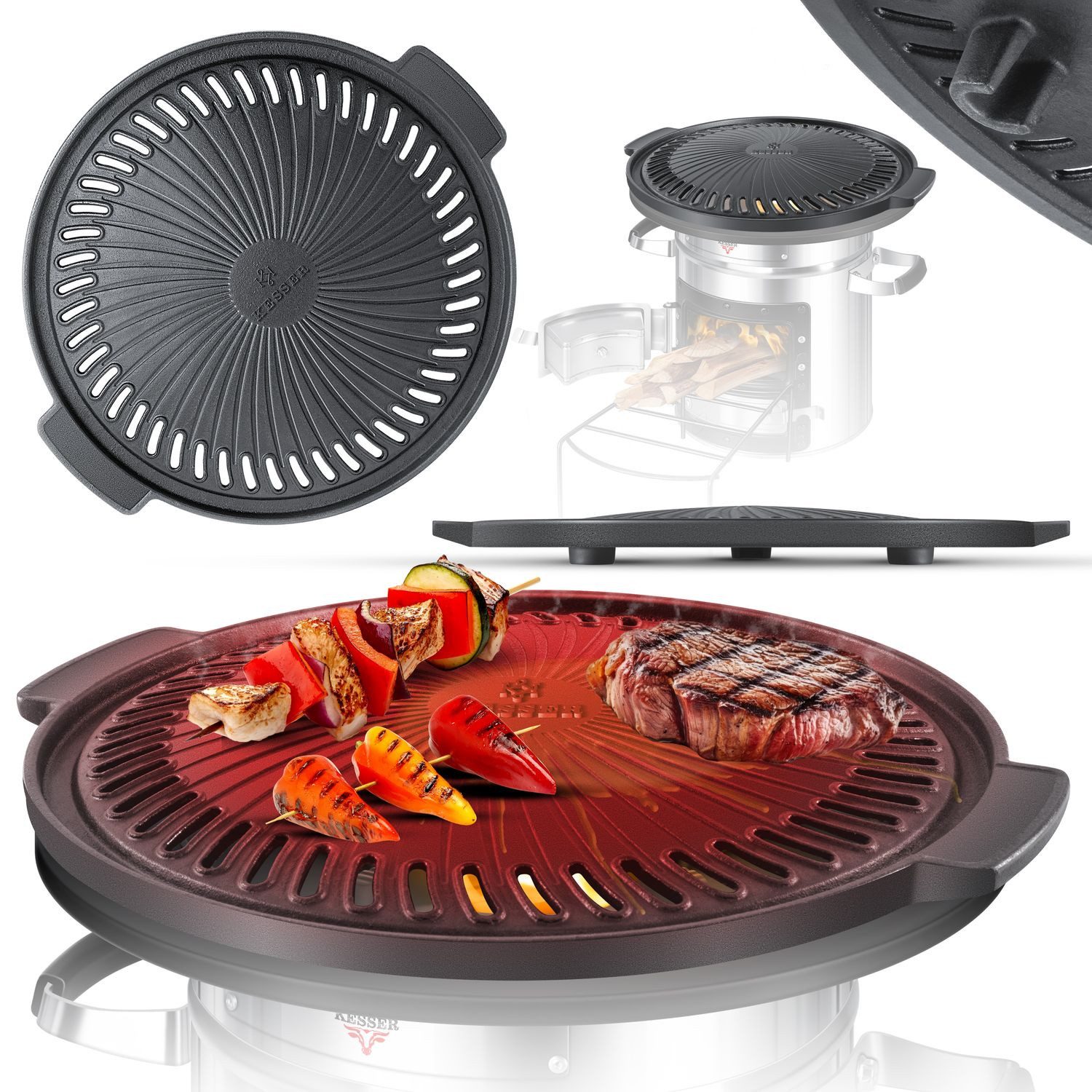 KESSER Feuerstelle, Grillpfanne aus Gusseisen für günstig online kaufen