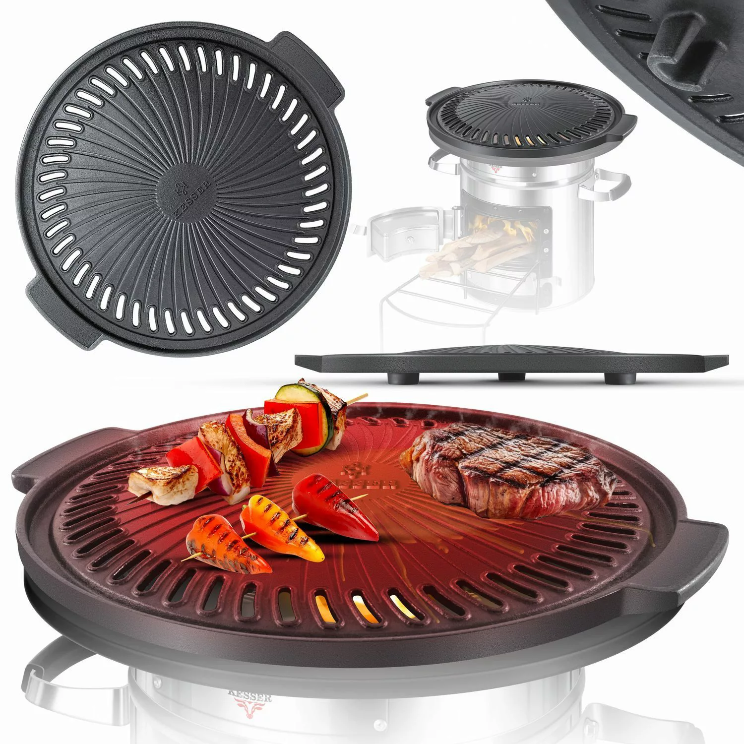 KESSER Feuerstelle, Grillpfanne aus Gusseisen für günstig online kaufen