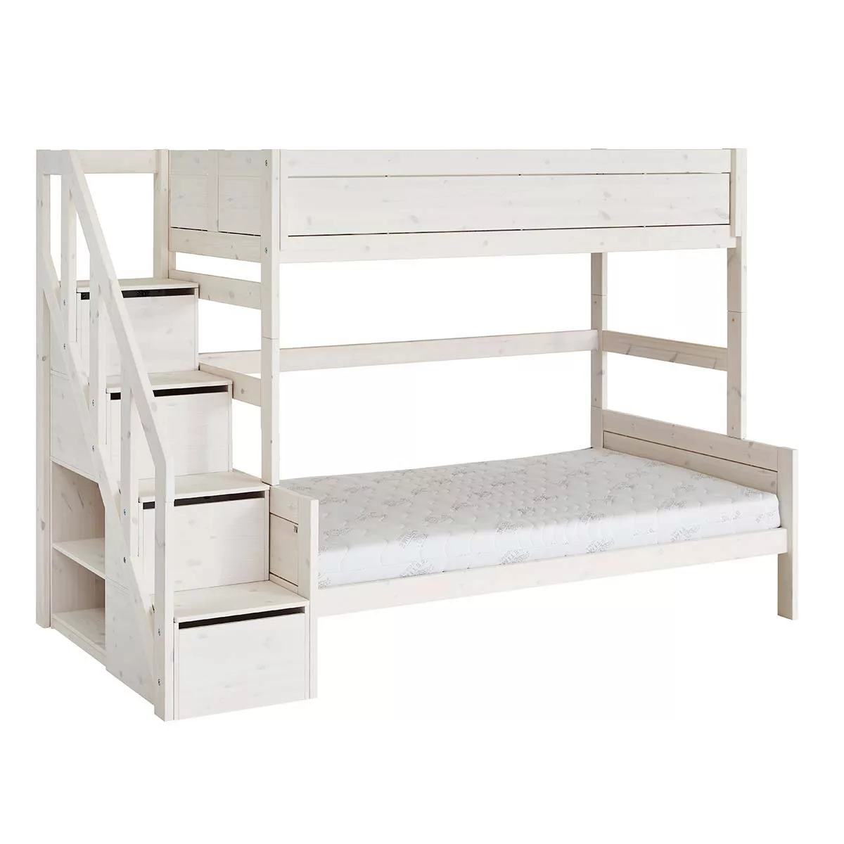 LifeTime Etagenbett Family mit Treppe Whitewash günstig online kaufen