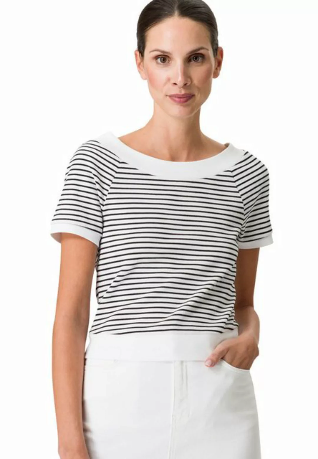 Zero T-Shirt mit Streifen (1-tlg) Plain/ohne Details günstig online kaufen