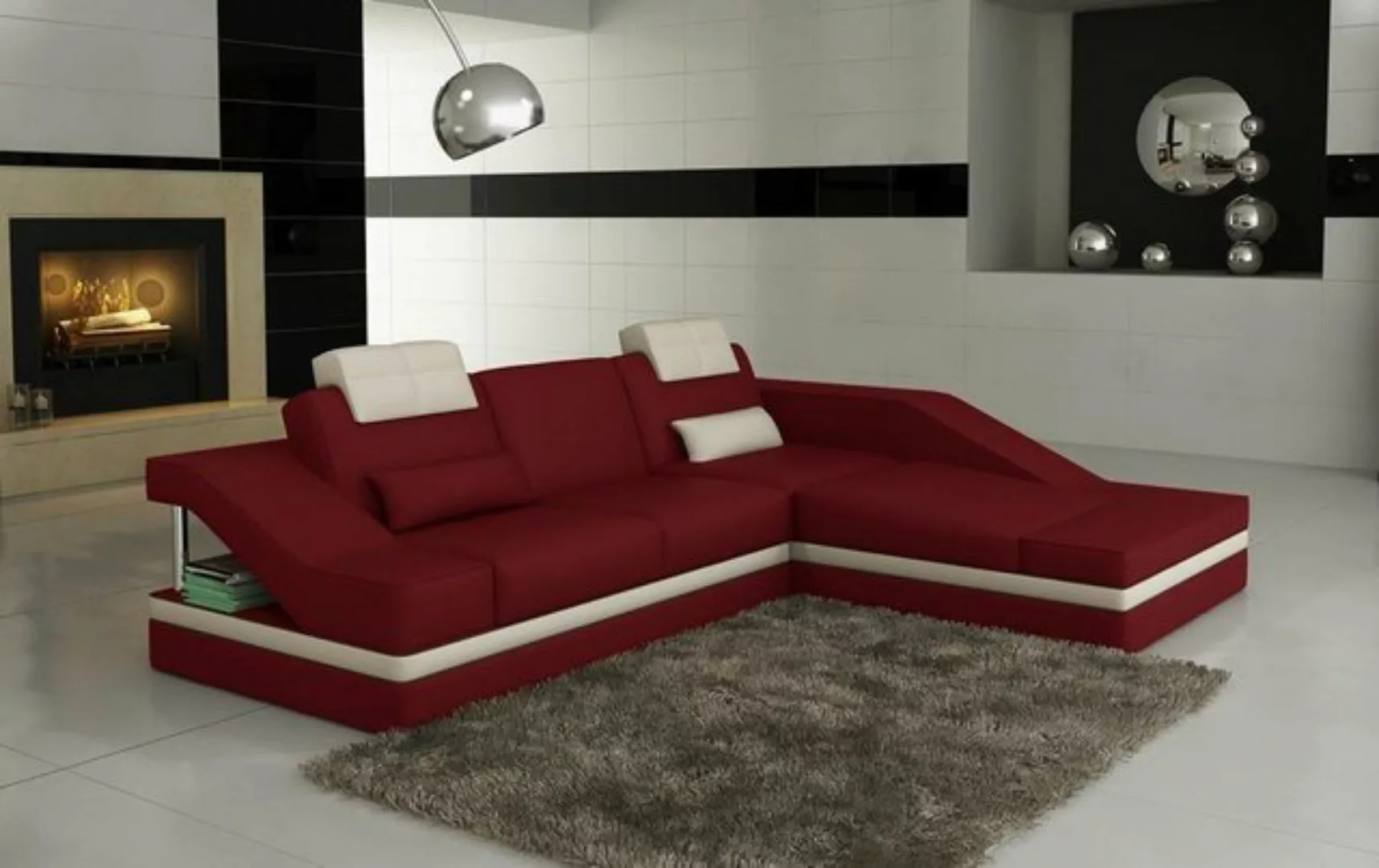 JVmoebel Ecksofa Designer rote L-Form Couch modernes Sofa Polstermöbel stil günstig online kaufen