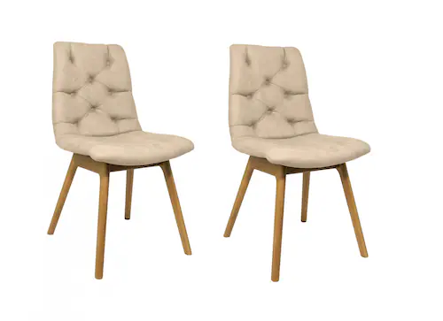 andas 4-Fußstuhl "Ramon", (Set), 2 St., Microfaser, mit Massivholzbeinen, v günstig online kaufen