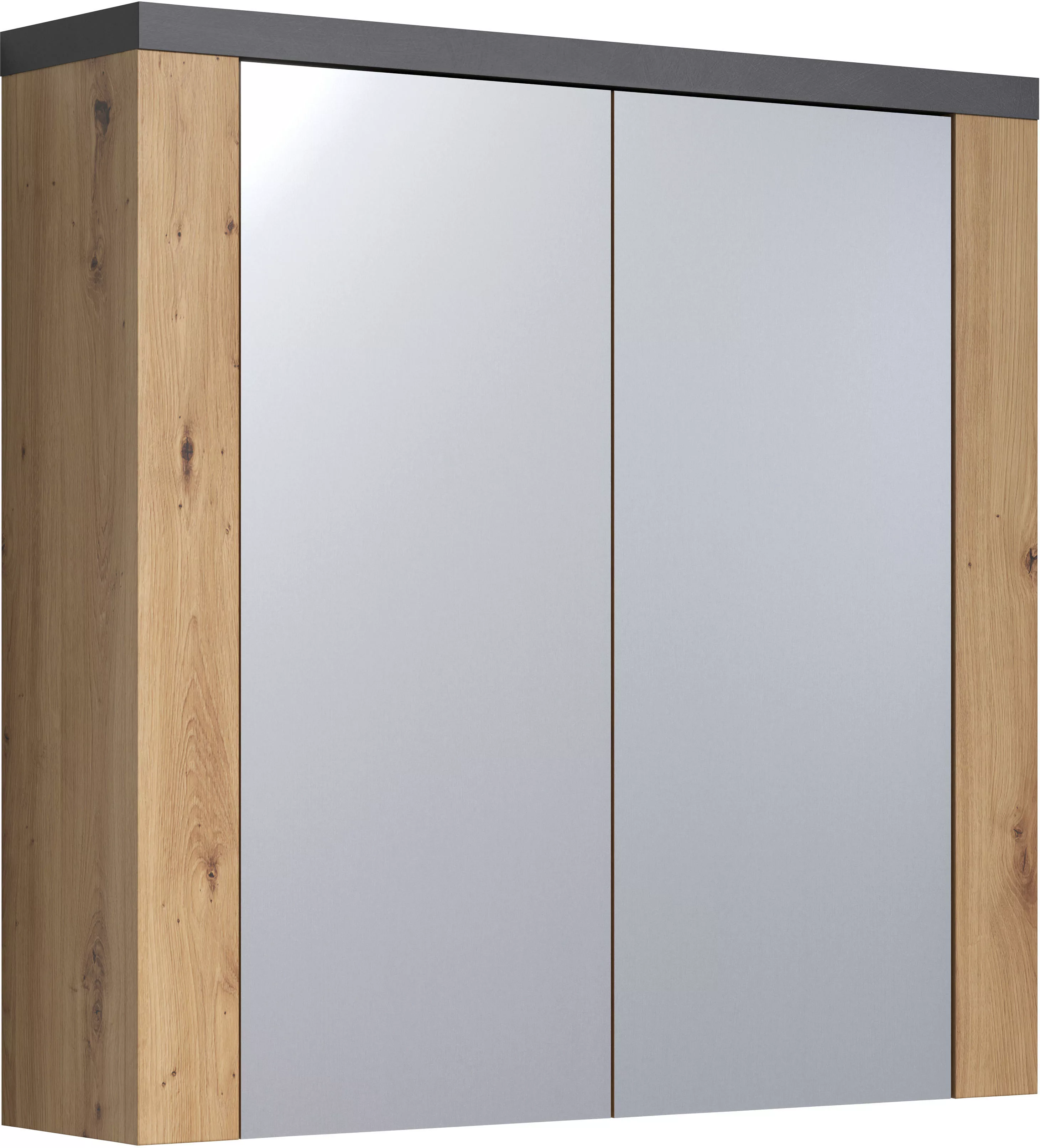 Home affaire Spiegelschrank "Ambres", matte Echtholzoptik, ca. 79 cm breit, günstig online kaufen