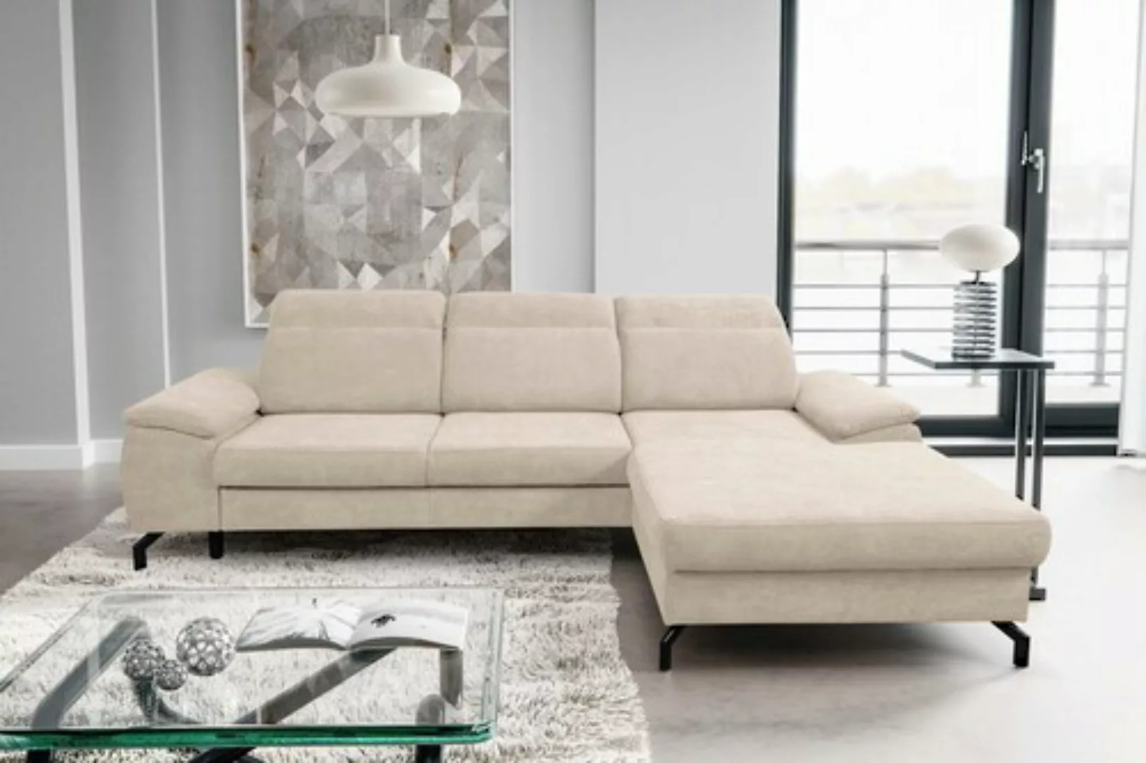 WERK2 Ecksofa »Panama L-Form«, Modernes Sofa mit Schlaffunktion, Bettkasten günstig online kaufen