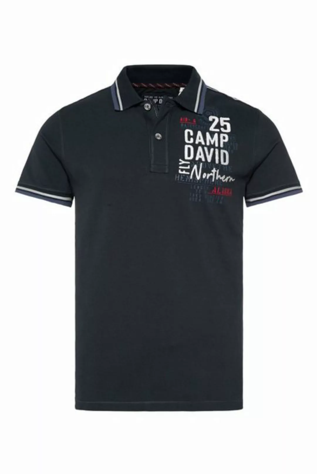 CAMP DAVID Poloshirt mit Label-Applikationen günstig online kaufen