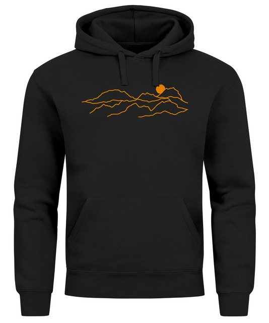 Neverless Hoodie Hoodie Herren Print Aufdruck Outdoor Motiv Line Art Wander günstig online kaufen