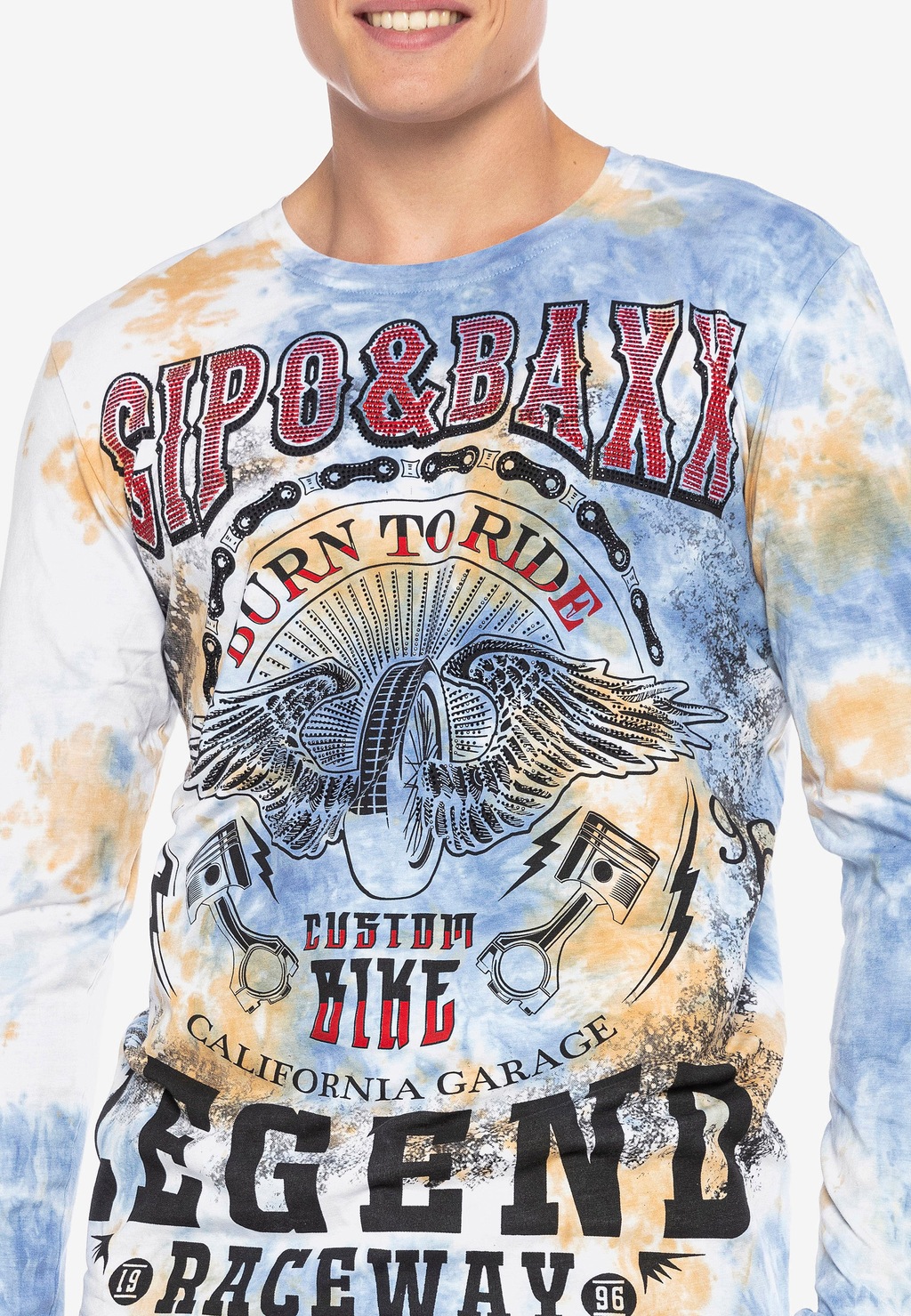 Cipo & Baxx Langarmshirt, mit stylischem Totenkopf-Motiv günstig online kaufen