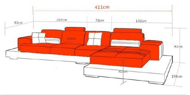 Xlmoebel Ecksofa Ecksofa aus Leder mit USB-Anschluss, modernes Design, Pols günstig online kaufen