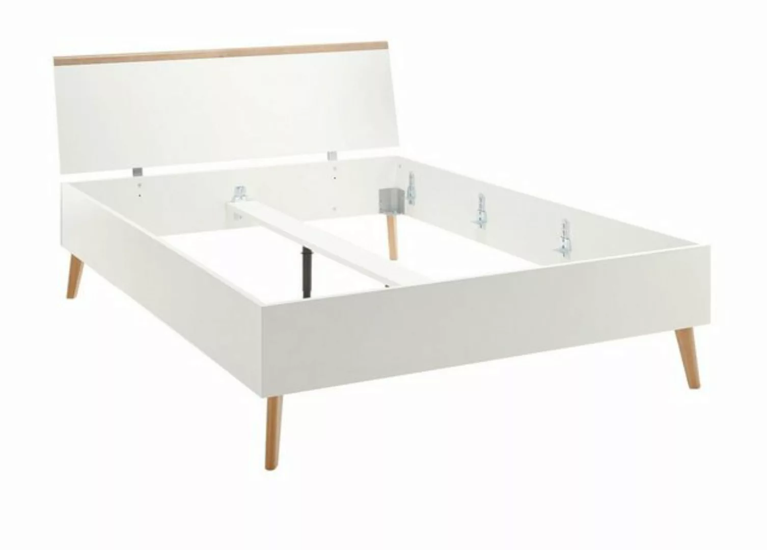 Furn.Design Einzelbett Helge (Einzelbett in weiß mit Eiche Riviera, Liegefl günstig online kaufen