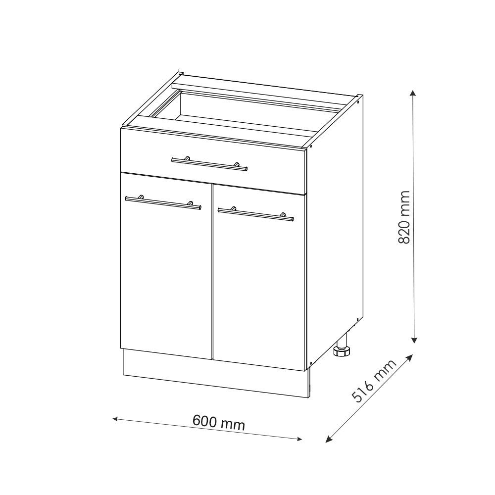 Vicco Unterschrank R-Line, Weiß Hochglanz/Anthrazit, 80 günstig online kaufen