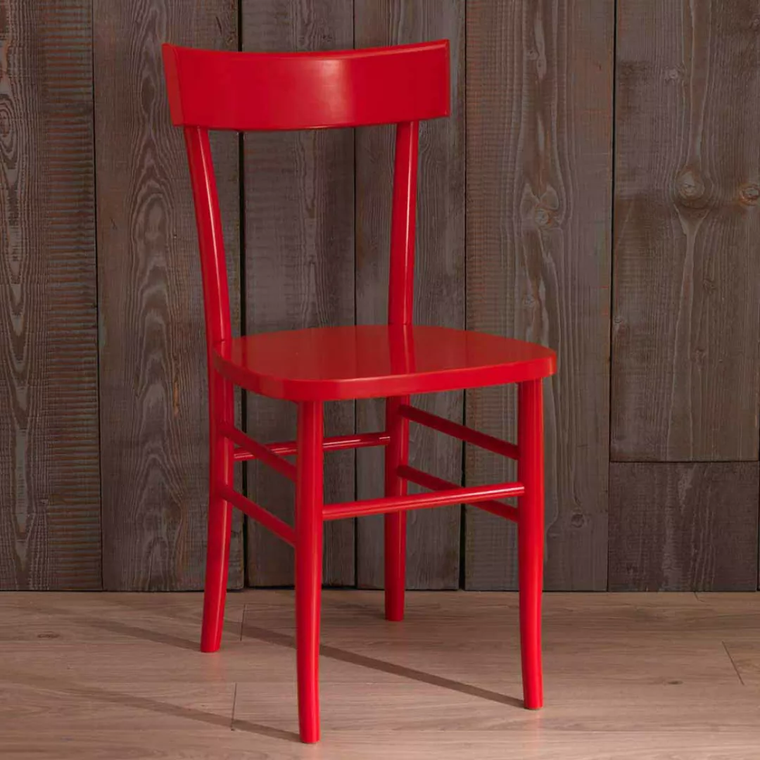 Stuhl Set in Rot Buche (2er Set) günstig online kaufen