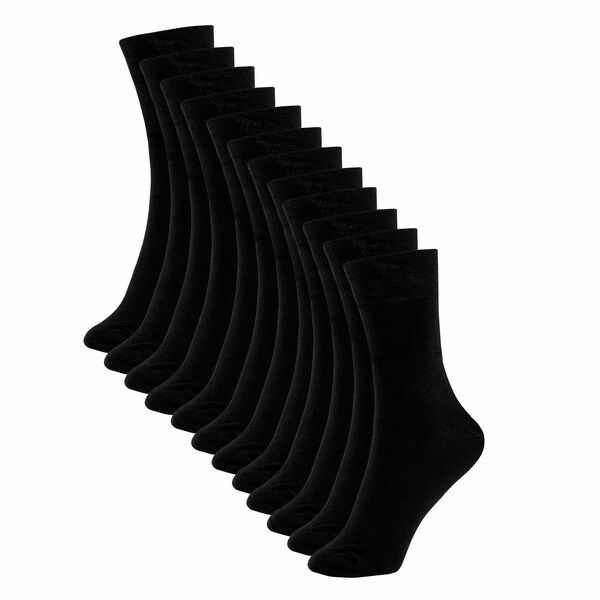 12 Paar Business-socken Aus Bio-baumwolle Schwarz, Fair Hergestellt günstig online kaufen