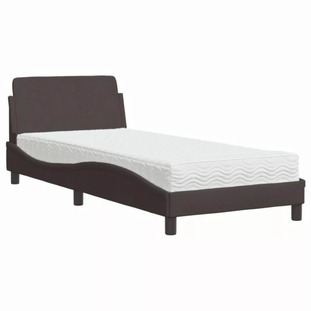 vidaXL Bett Bett mit Matratze Dunkelbraun 90x190 cm Stoff günstig online kaufen