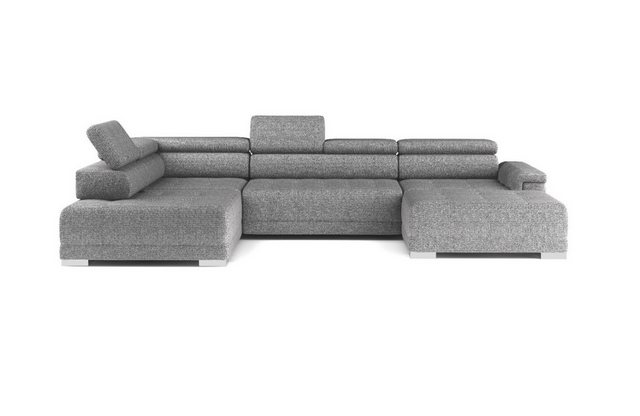 Sofa Dreams Wohnlandschaft Campo XL grau, Kopfstützen, Rücken, Armlehnen un günstig online kaufen