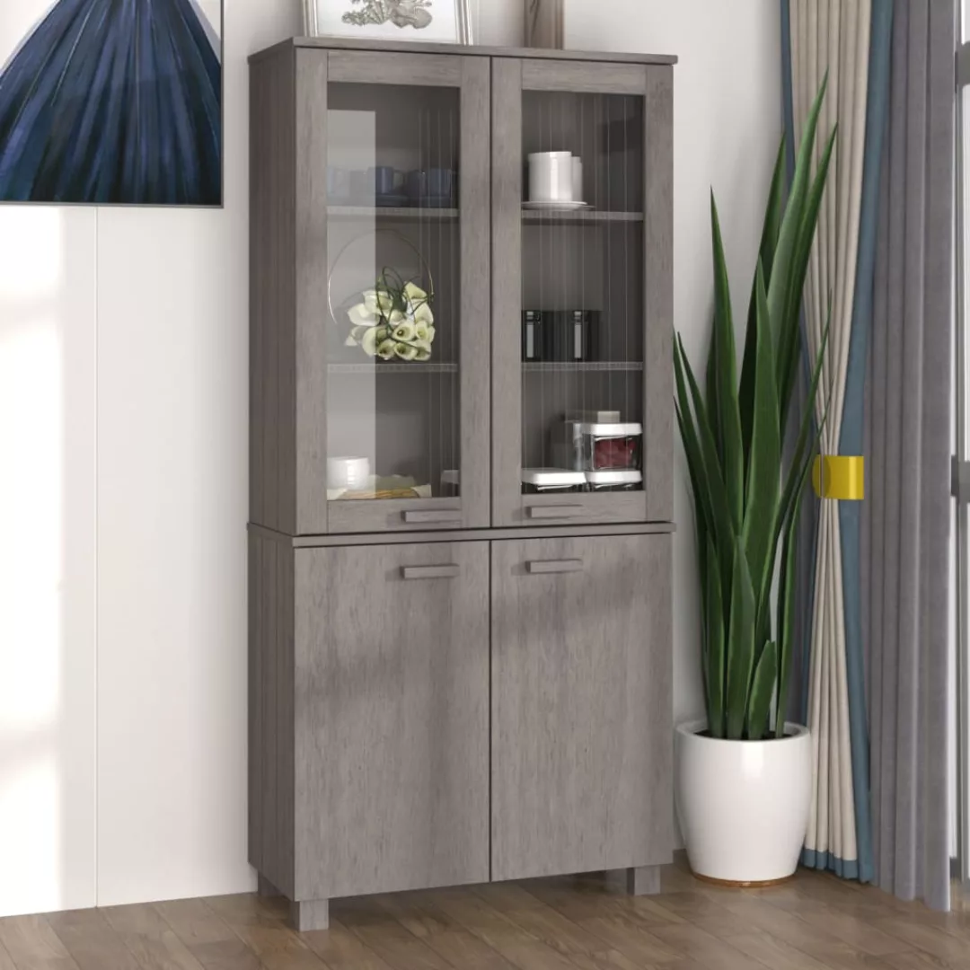 Vidaxl Highboard Massivholz Kiefer Hellgrau günstig online kaufen