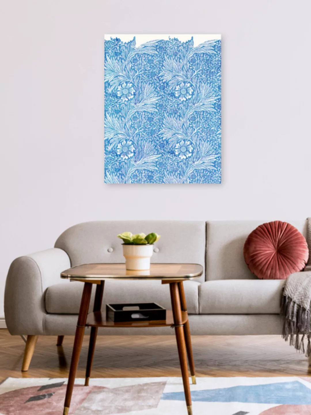 Poster / Leinwandbild - William Morris: Blaue Ringelblume günstig online kaufen