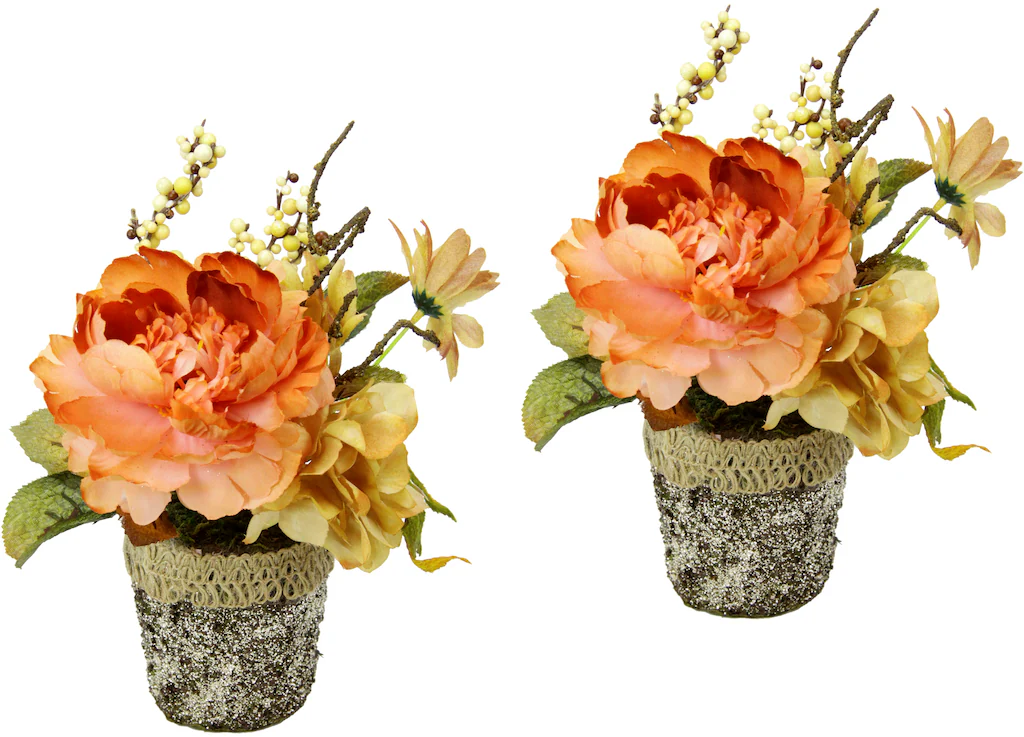I.GE.A. Kunstpflanze "Gesteck aus Chrysantheme", Im Topf, 2er Set günstig online kaufen