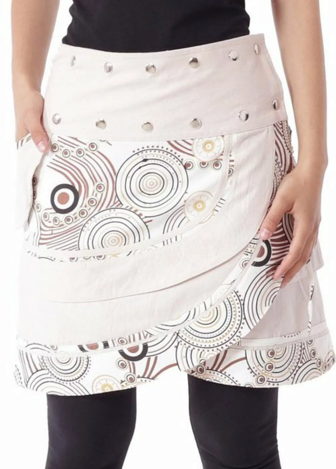 PUREWONDER Wickelrock Damen Rock mit Tasche und Schnürung sk181 Baumwolle E günstig online kaufen