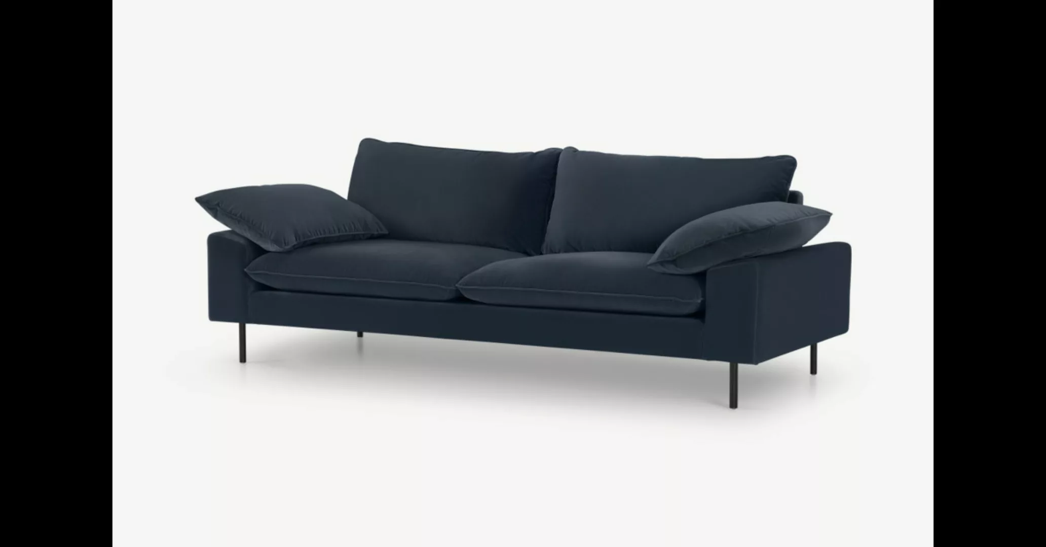 Fallyn 3-Sitzer Sofa, Samt in Marineblau - MADE.com günstig online kaufen