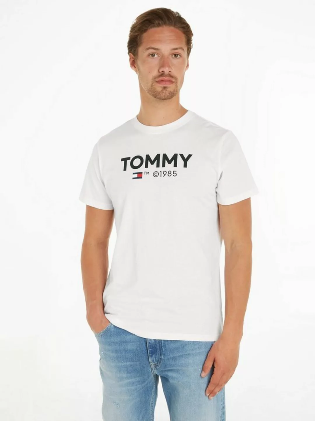 Tommy Jeans T-Shirt TJM SLIM 2PACK S/S TOMMY DNA TEE mit großem Tommy Hilfi günstig online kaufen