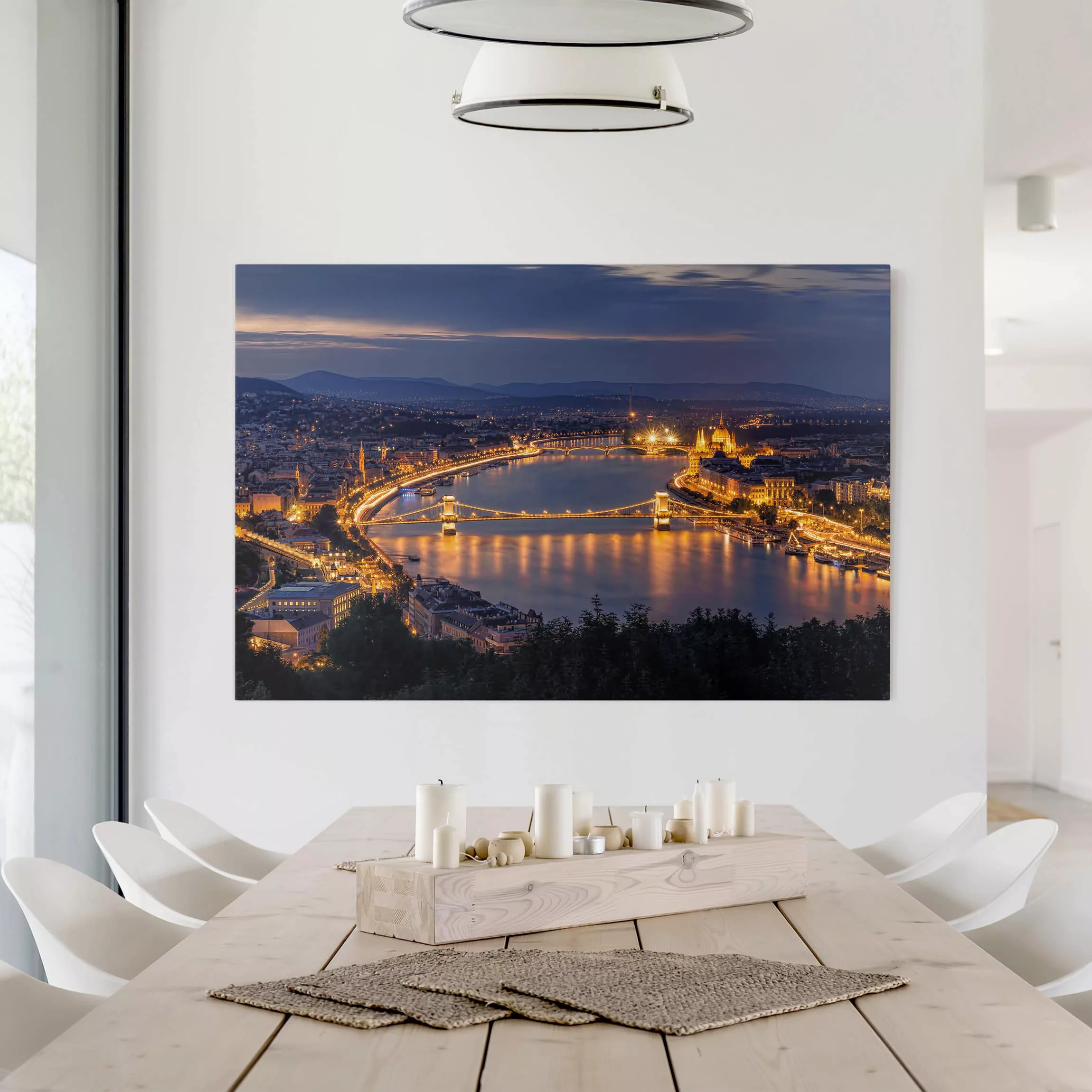 Leinwandbild Architektur & Skyline - Querformat Blick über Budapest günstig online kaufen