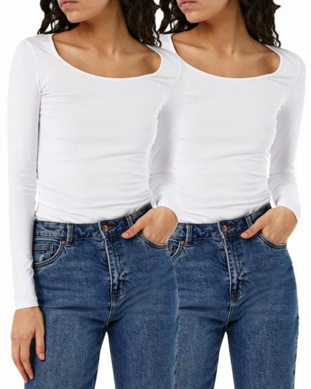 Vero Moda Langarmshirt (2er-Pack) Basic Shirt im Doppelpack günstig online kaufen
